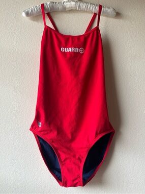 Watermen Red Lifeguard One-Piece Embroidered Swimsuit